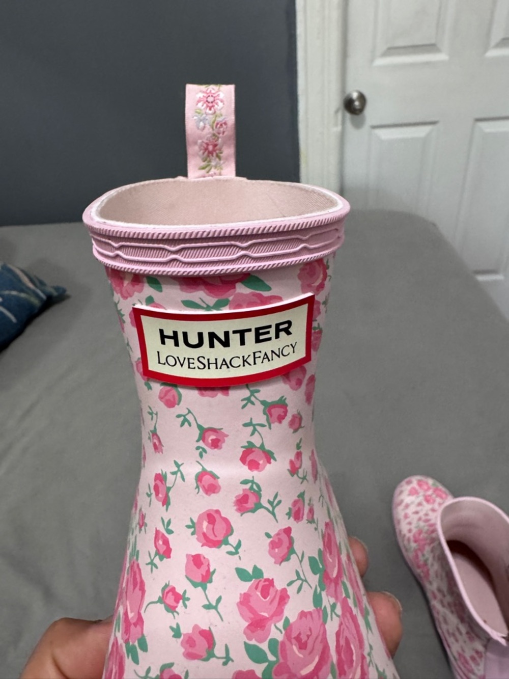 Hunter Pink Floral Kids Rain Boots - Picture 6 of 7